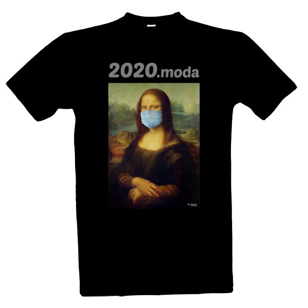 Tričko s potiskem Mona Lisa s rouškou